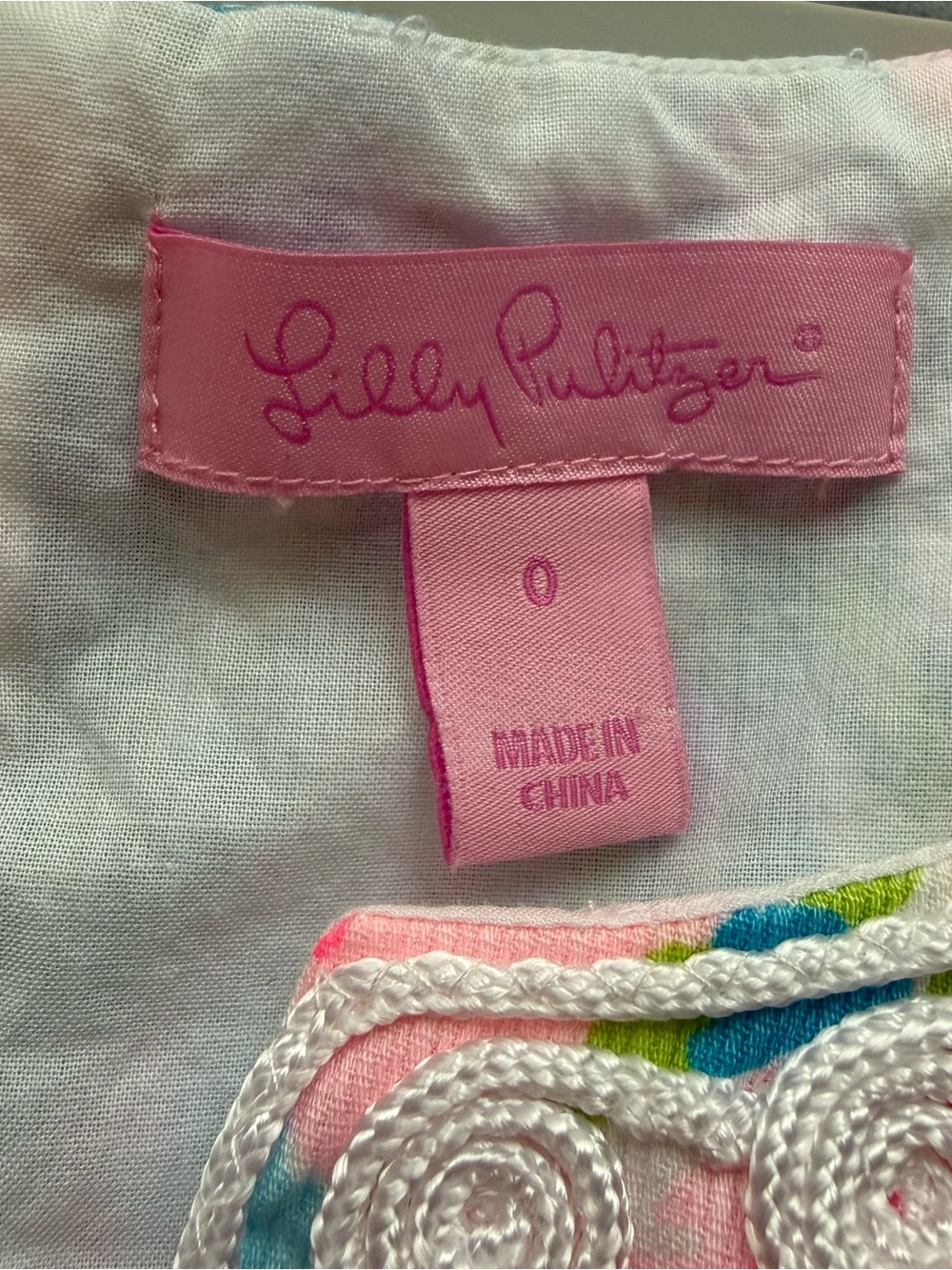 Lilly Pulitzer Gabby Mini Shift Dress Pink Tropical Embroidered Size 0 - Picture 3 of 9